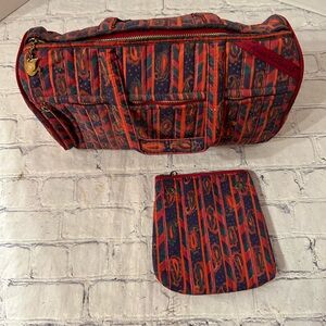 VINTAGE GLORIA VANDERBILT COSMETIC CASE FOR ACCESSORY STREET PAISLEY PATTERN